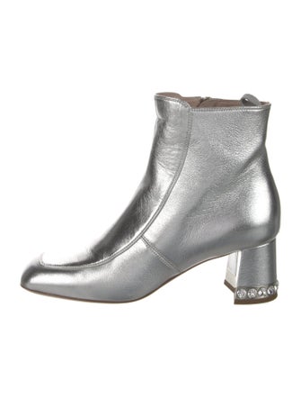 Miu Miu Leather Crystal Embellishments Boots