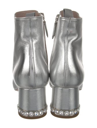 Miu Miu Leather Crystal Embellishments Boots