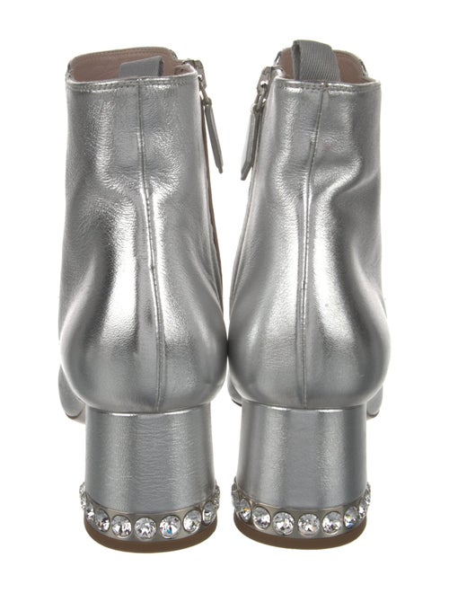 Miu Miu Leather Crystal Embellishments Boots