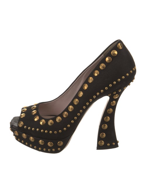 Miu Miu Suede Studded Accents Pumps