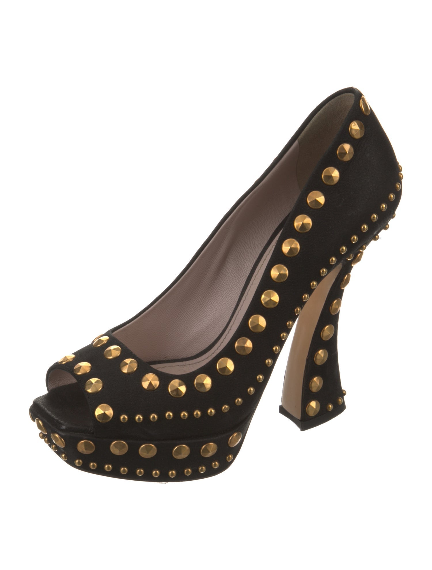 Miu Miu Suede Studded Accents Pumps