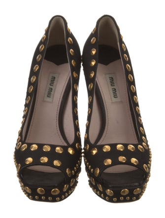 Miu Miu Suede Studded Accents Pumps