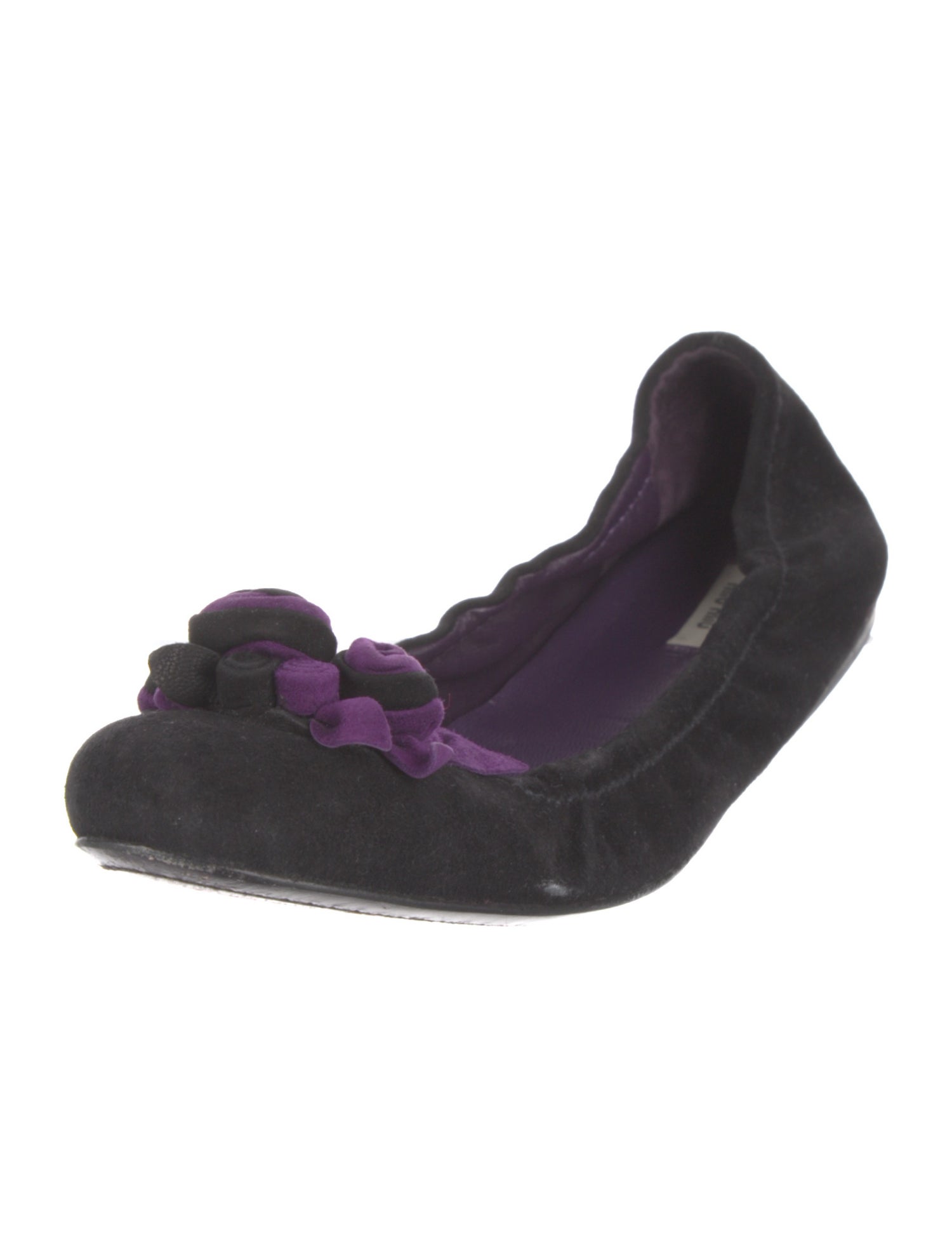 Miu Miu Suede Bow Accents Flats
