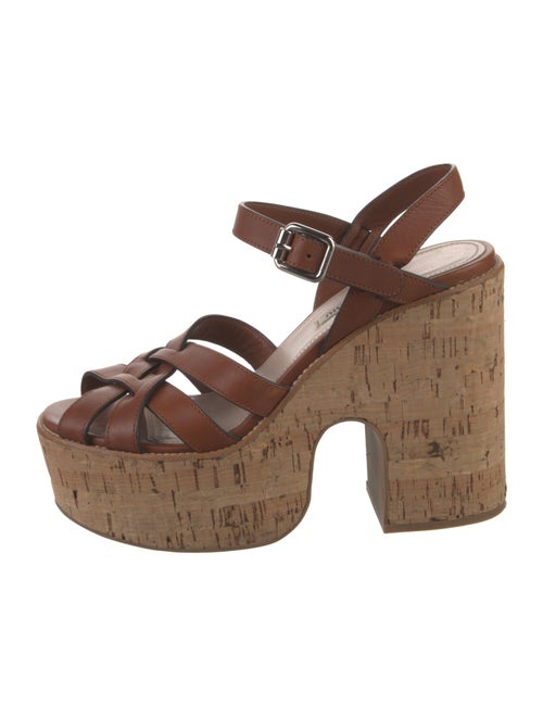 Miu Miu Leather Slingback Sandals