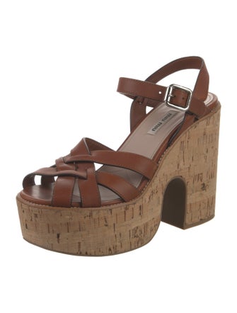 Miu Miu Leather Slingback Sandals