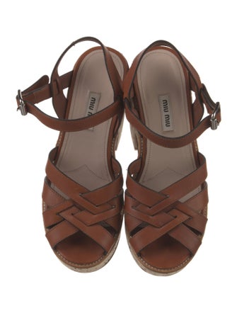 Miu Miu Leather Slingback Sandals