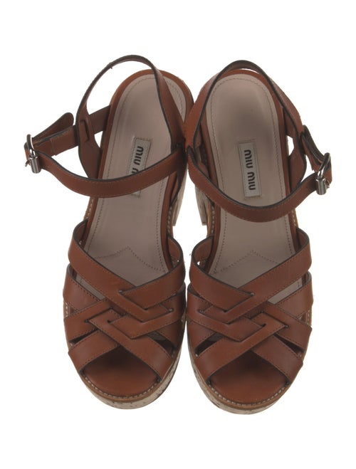 Miu Miu Leather Slingback Sandals