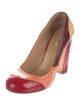 Miu Miu Patent Leather Colorblock Pattern Pumps