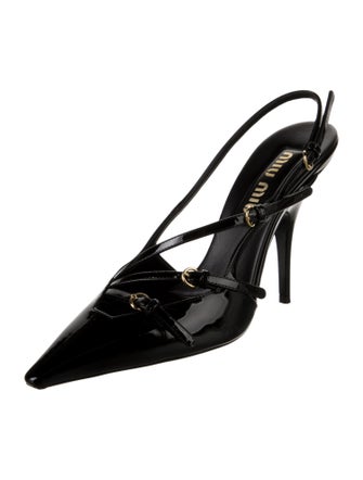 Miu Miu Patent Leather Slingback Pumps