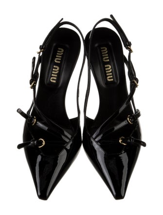 Miu Miu Patent Leather Slingback Pumps