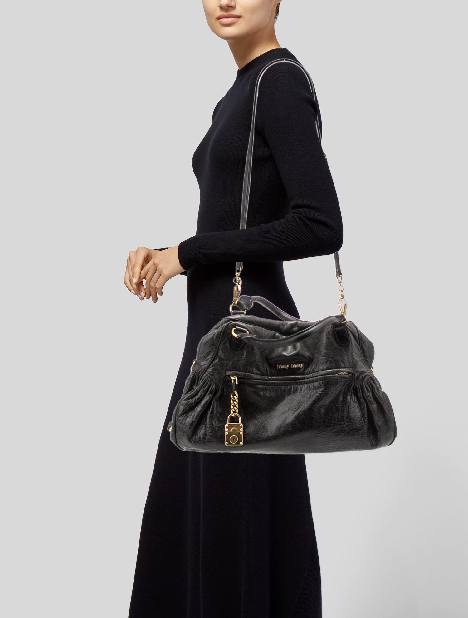 Miu Miu Leather Top Handle Bag