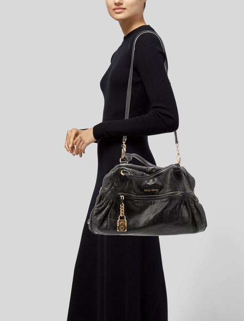 Miu Miu Leather Top Handle Bag