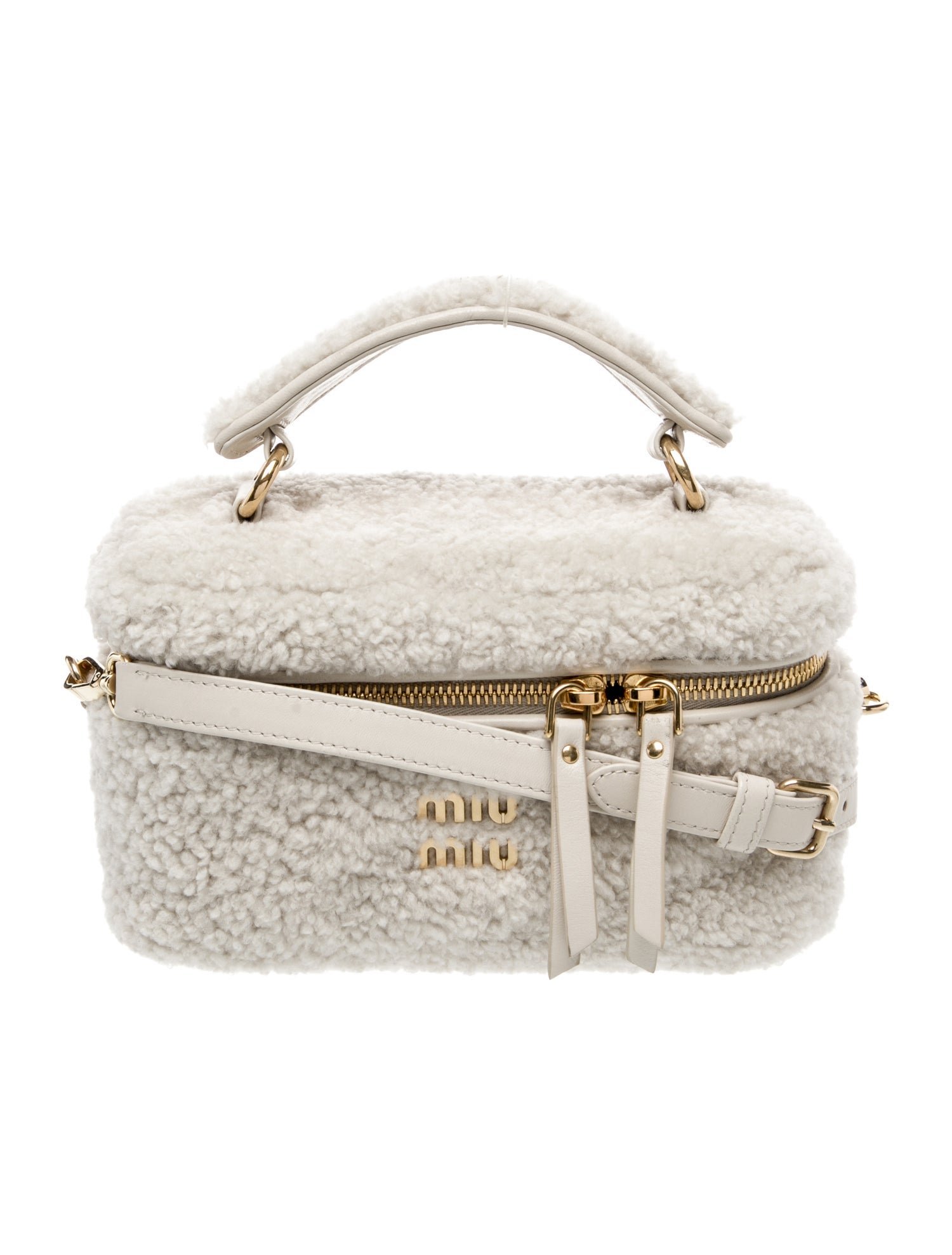 Miu Miu Shearling Top Handle Bag