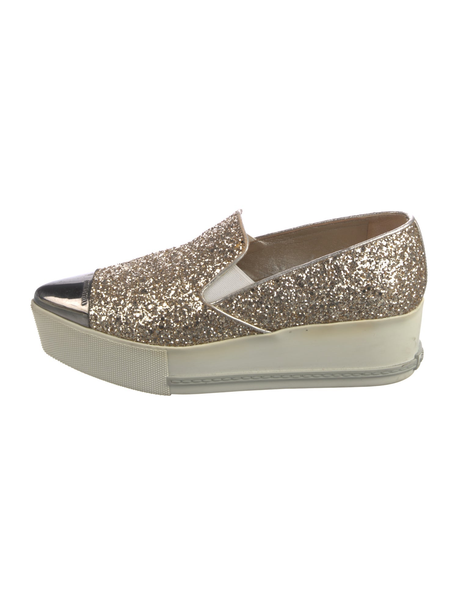 Miu Miu Glitter Glitter Accents Loafers