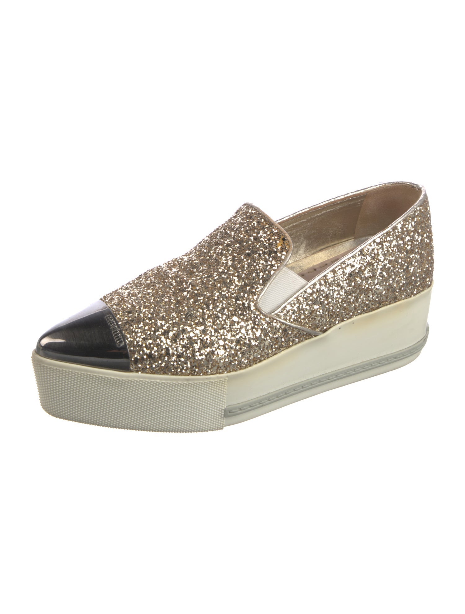 Miu Miu Glitter Glitter Accents Loafers
