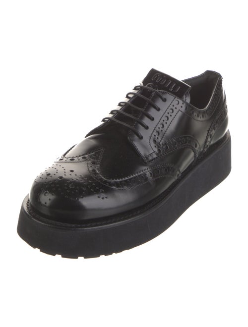 Miu Miu Leather Lasercut Accents Oxfords