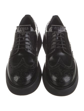 Miu Miu Leather Lasercut Accents Oxfords