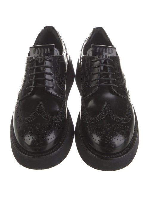 Miu Miu Leather Lasercut Accents Oxfords