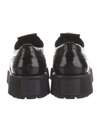Miu Miu Leather Lasercut Accents Oxfords