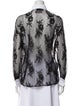 Miu Miu 2022 Lace Pattern Button-Up Top