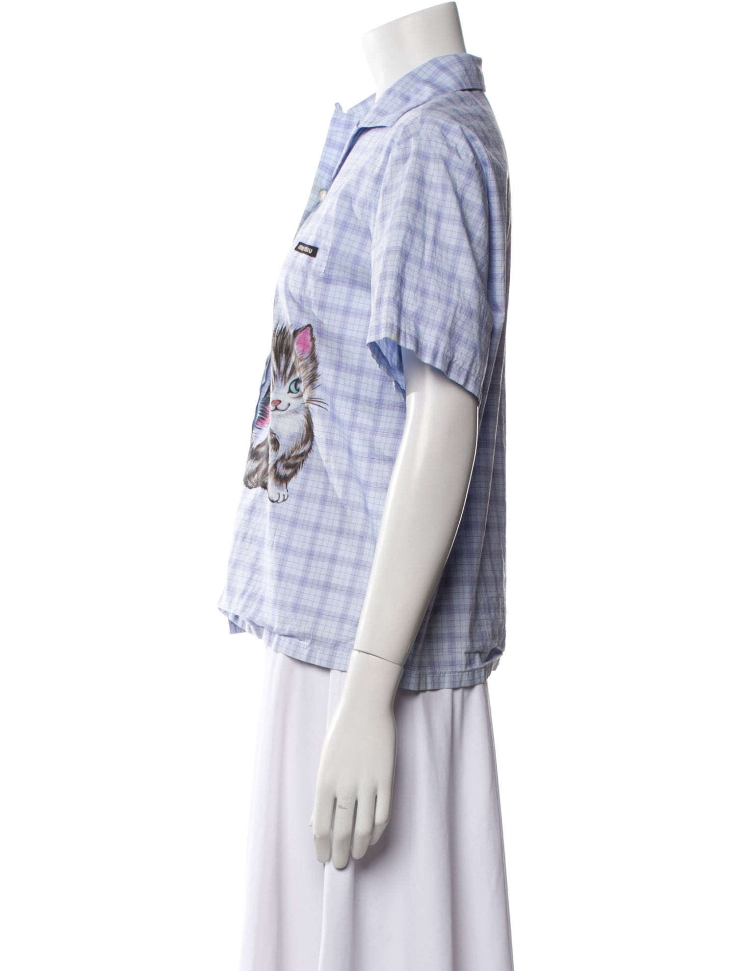 Miu Miu 2020 Plaid Print Button-Up Top