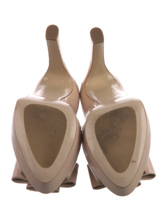 Miu Miu Patent Leather Bow Accents Pumps