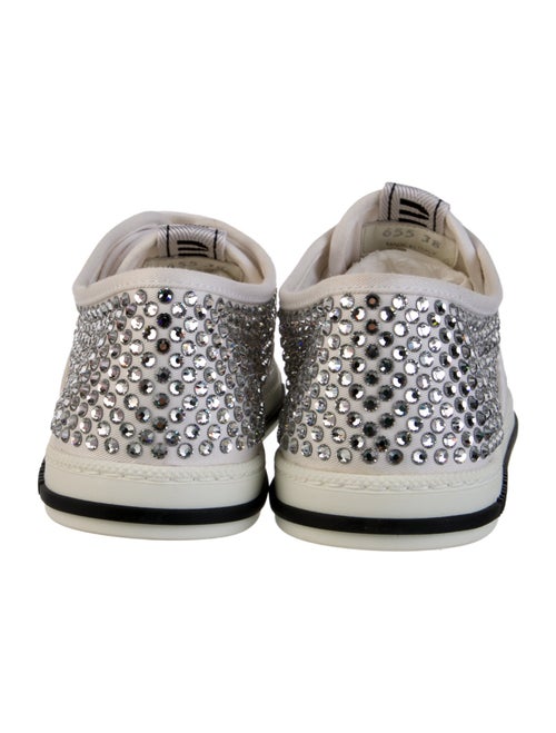 Miu Miu Canvas Crystal Embellishments Sneakers