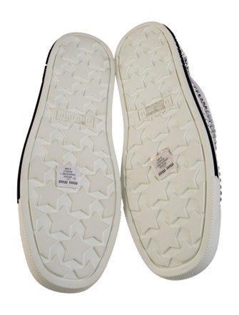 Miu Miu Canvas Crystal Embellishments Sneakers