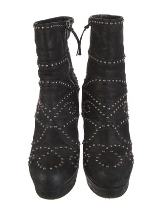 Miu Miu Suede Studded Accents Boots
