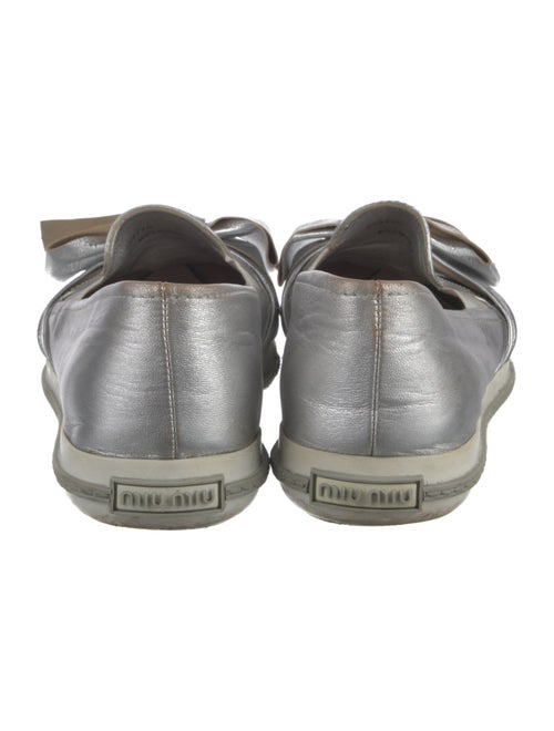 Miu Miu Leather Bow Accents Loafers