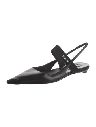 Miu Miu Leather Slingback Flats