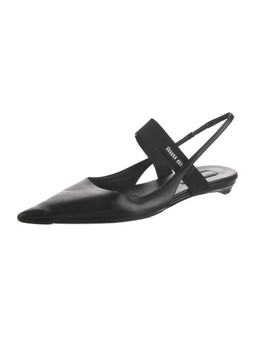 Miu Miu Leather Slingback Flats