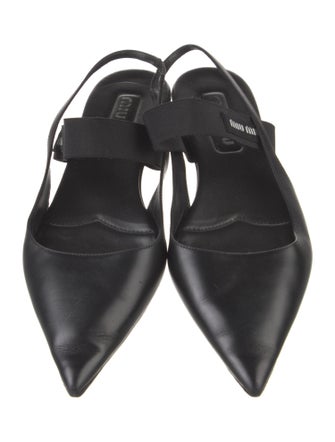 Miu Miu Leather Slingback Flats
