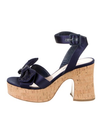 Miu Miu Satin Bow Accents Slingback Sandals
