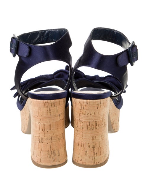 Miu Miu Satin Bow Accents Slingback Sandals