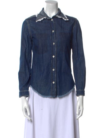 Miu Miu 2017 Long Sleeve Button-Up Top