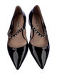 Miu Miu Patent Leather Crystal Embellishments Mary Jane Flats