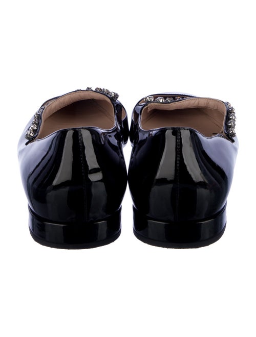 Miu Miu Patent Leather Crystal Embellishments Mary Jane Flats