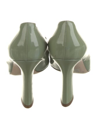 Miu Miu Patent Leather Bow Accents Pumps