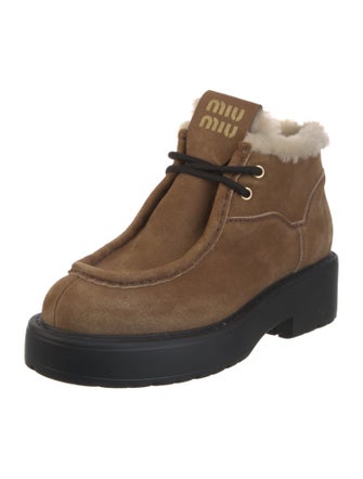Miu Miu Leather Lace-Up Boots