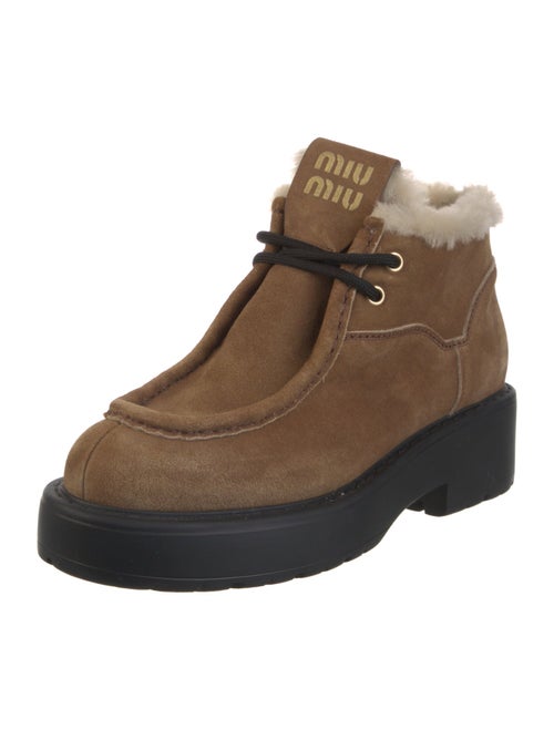 Miu Miu Leather Lace-Up Boots