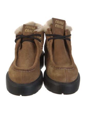 Miu Miu Leather Lace-Up Boots