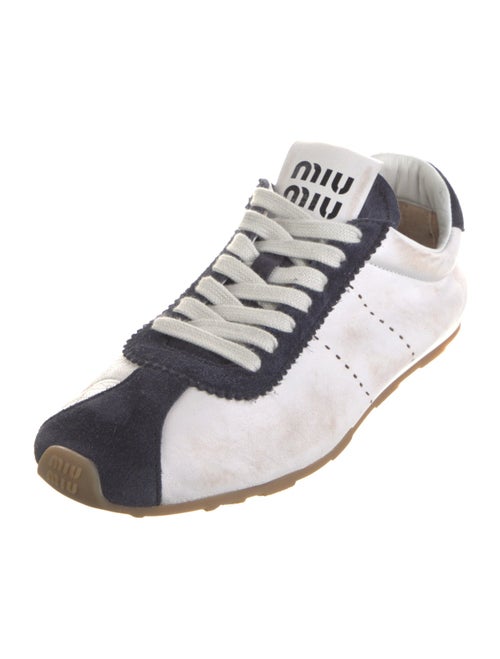 Miu Miu Leather Colorblock Pattern Sneakers