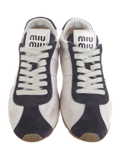 Miu Miu Leather Colorblock Pattern Sneakers