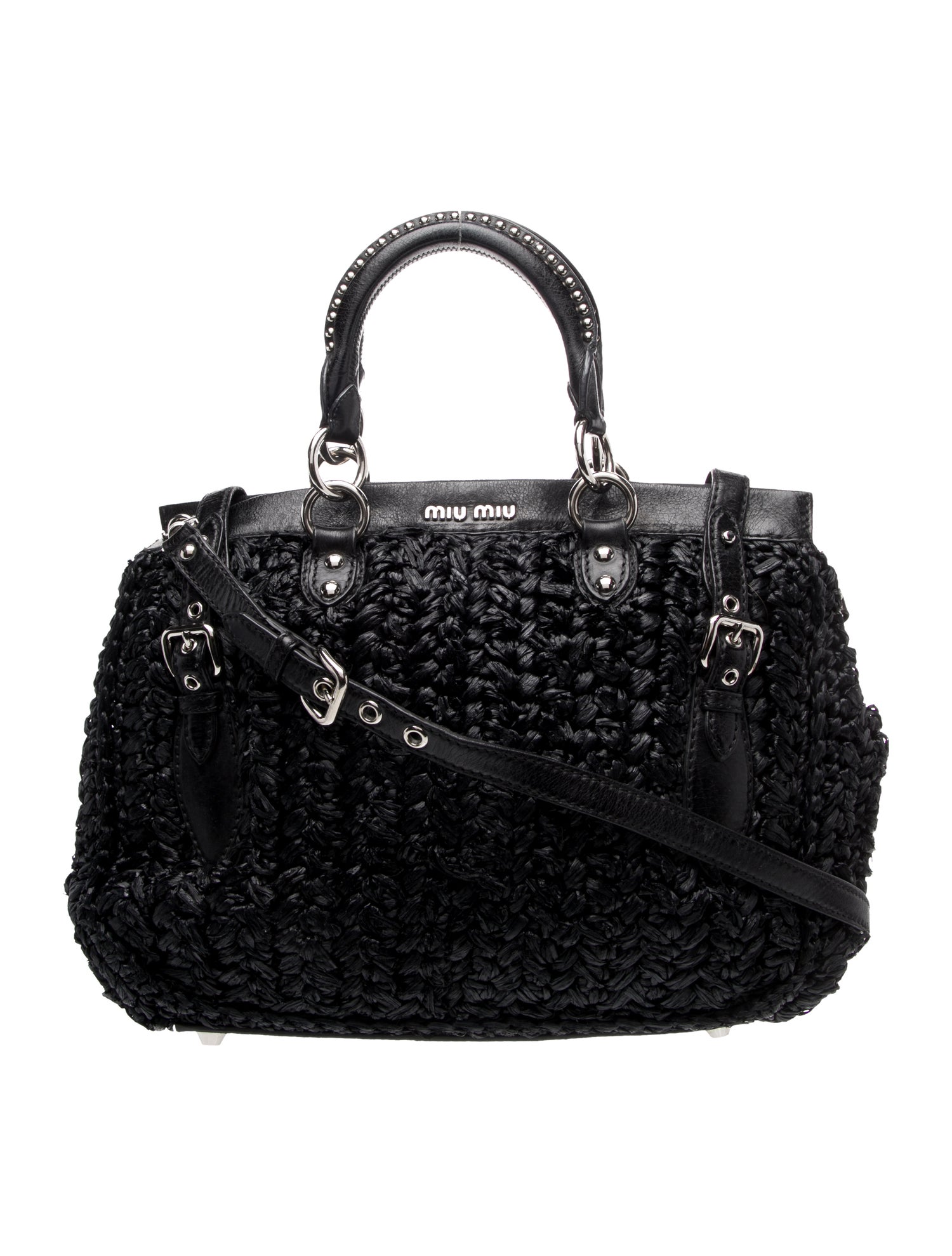 Miu Miu Raffia Top Handle Bag