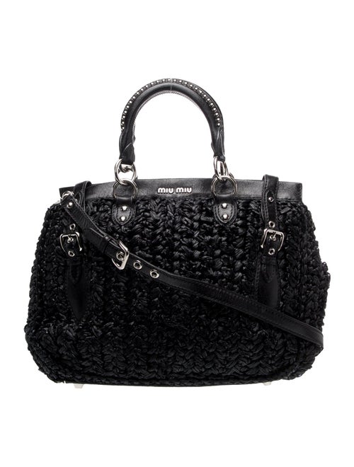 Miu Miu Raffia Top Handle Bag