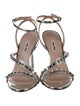 Miu Miu Patent Leather Crystal Embellishments Sandals