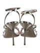 Miu Miu Patent Leather Crystal Embellishments Sandals