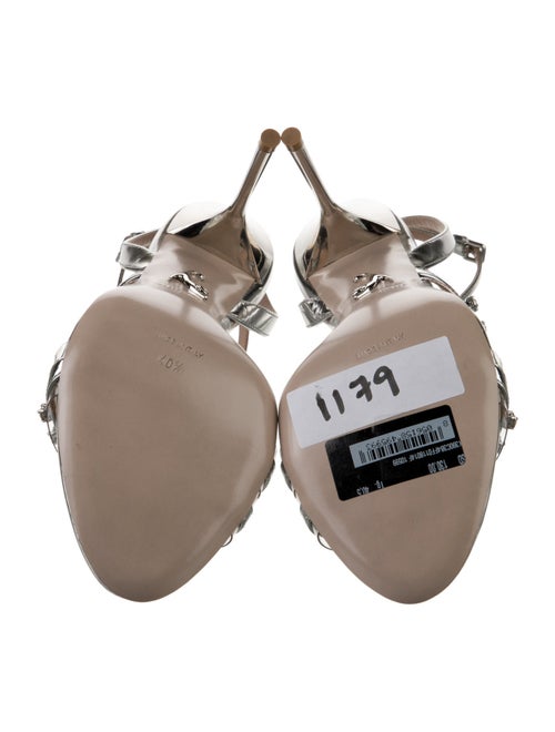 Miu Miu Patent Leather Crystal Embellishments Sandals