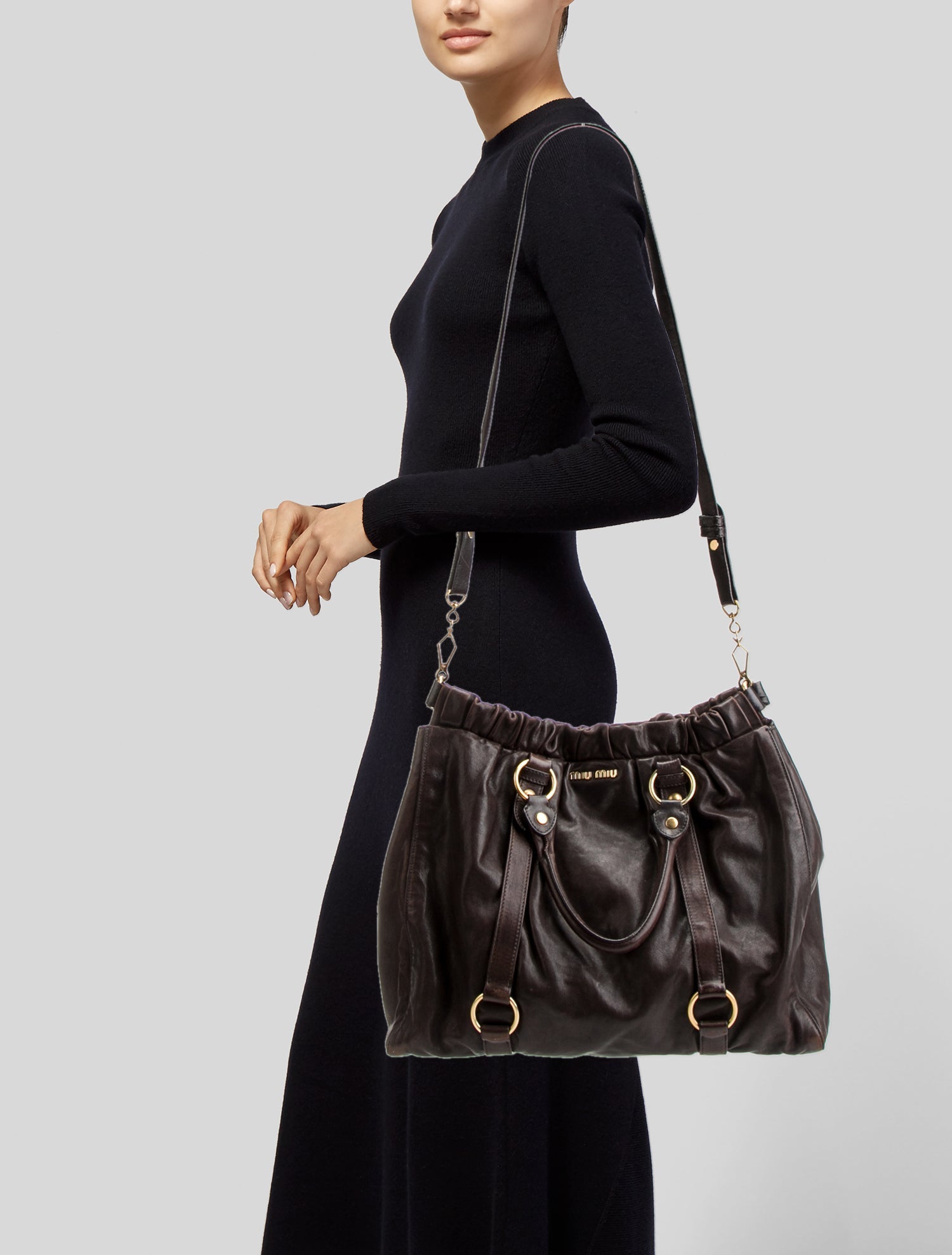 Miu Miu Leather Bucket Bag